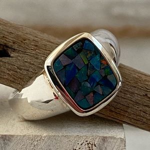 925 Sterling Silver with Opal Pieces